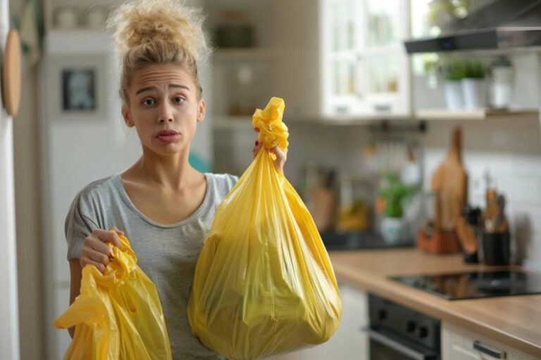 Peut-on mettre sac poubelle dans poubelle jaune ? (non)