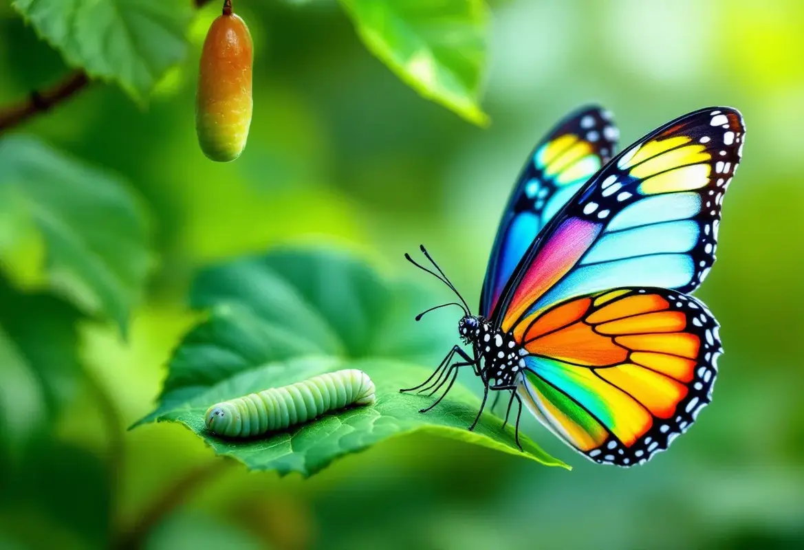 Comment s'appelle la transformation de la chenille en papillon ?